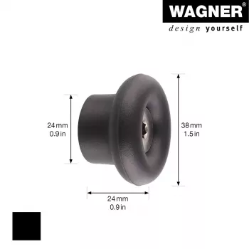 Wagner design yourself DOT GH 0201 wandhaak, zwart, 1 haak, schroefmontage, kunststof 17020121