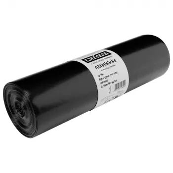 DEISS 95180 Vuilniszakken, 60µm, zwart, 10 stuks