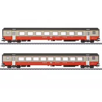 Märklin 42191 H0 2-delige set personenrijtuigen Swiss Express van de SBB