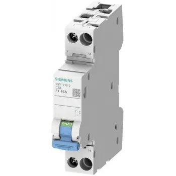 Siemens 5SY1702-2 1-polige 2A C-karakteristiek installatieautomaat met hulpcontact