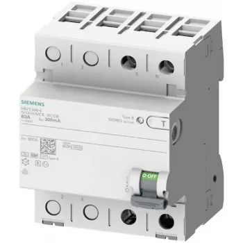 Siemens SENTRON 5SV3321-4 aardlekschakelaar type B, 16 A, 30 mA, 2-polig, 230 V, korttijdvertraagd