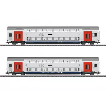 Märklin 043566 H0 dubbeldekkerwagenset SNCB M6 2e klas