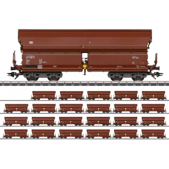 Märklin 000730 H0 24-delige set schuifdakwagens Tals 968 DB tijdperk IV AC