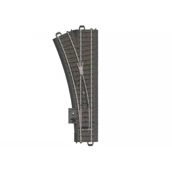 Märklin H0 C-rail linkse wissel 188,3 mm met geïntegreerd beddinglichaam, 24,3° 24611