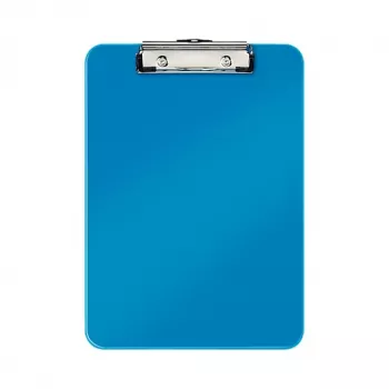 LEITZ WOW A4 klembord metallicblauw met metaalklem, 80 vel capaciteit 3971-00-36