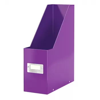 LEITZ Click & Store WOW tijdschriftenhouder A4, paars hardkarton met PP-folie, drukknopmontage, 1 stuk (6047-00-62)
