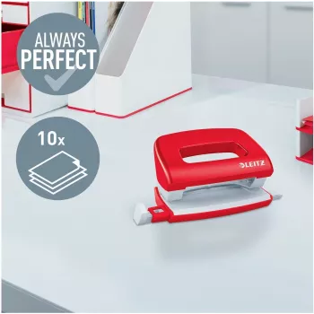 LEITZ Mini NeXXt WOW 5060 rood perforator 10 vel 2-gaats 5060-10-26