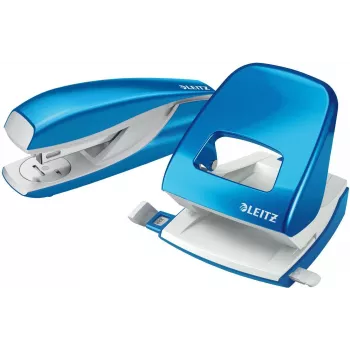 LEITZ Nexxt WOW Nietmachine- en perforatorset, metallic blauw 5095-10-36