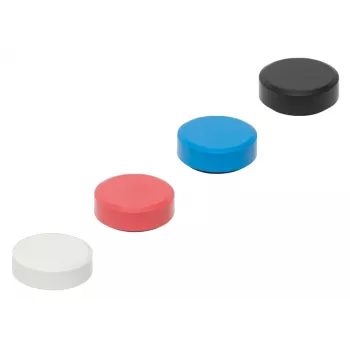 MAULpro Recycling ronde magneten, 29 mm x 11 mm, 20-delige set (wit, rood, blauw, zwart) 6177399