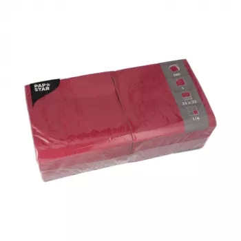 PAPSTAR wijnrode 1-laags papieren servetten 33 x 33 cm 500 stuks (82902)