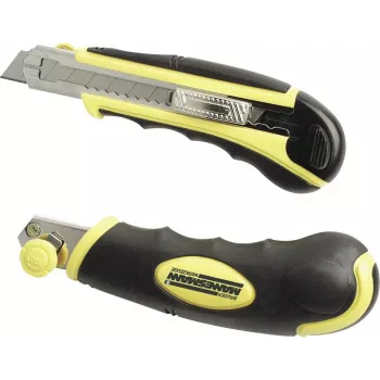 Brüder Mannesmann universeel cuttermes met softgrip, automatische mesverstelling, 18 mm afbreekmes, 60100