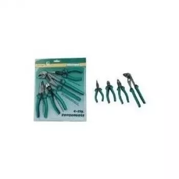 BRÜDER MANNESMANN profi tangenset, 4-delig | combinatietang 180 mm, zijkniptang 160 mm, punttang 160 mm, waterpomptang 250 mm | chroom-vanadiumstaal | ergonomische antislip handgrepen 10997