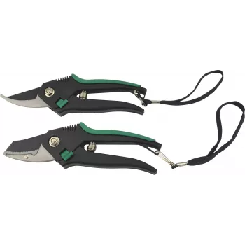 BRÜDER MANNESMANN lichte metalen tuinschaar-set, 2-delig, geharde roestvrijstalen bladen, antislip kunststof handgrepen - 1 set (M63202)