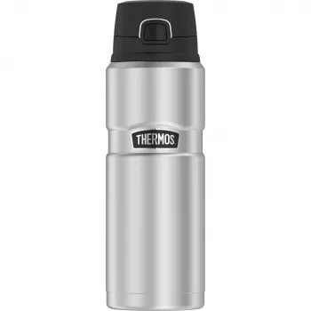 THERMOS Stainless King Bottle, 0,7 l isolerende drinkfles van roestvrij staal met Safety Lock, Push Button en Safe Flow Lid