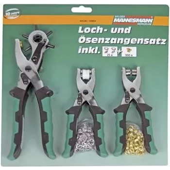BRÜDER MANNESMANN 128-delige pons- en oogjestang-set met revolver-ponstang en drukknoop tang 10993