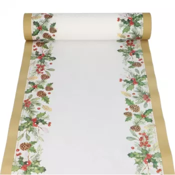PAPSTAR tafelloper mistelzweig en dennenappel 37231 meerkleurig 40 cm x 24 m