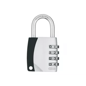 ABUS 155/40 combinatiehangslot 4-cijferig instelbaar, aluminium lichaam, gehard stalen beugel, zilver ABVS30890