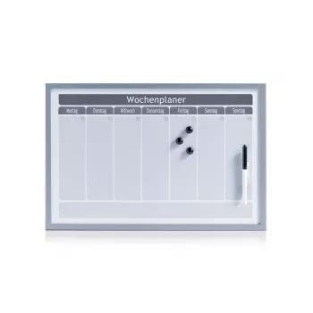 ZELLER planningsbord 60 x 40 cm magnetisch whiteboard met aluminium frame 11515