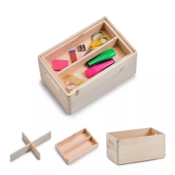 Zeller 13320 allroundkisten-set, 3-delig, naaldhout