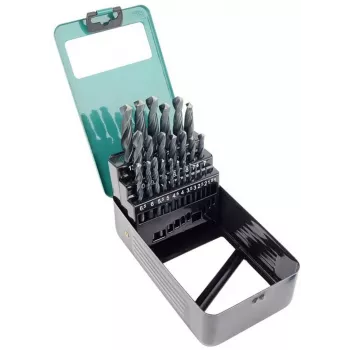 Brüder Mannesmann M54341 25-delige HSS-spiraalborenset, 1-13 mm in metalen koffer