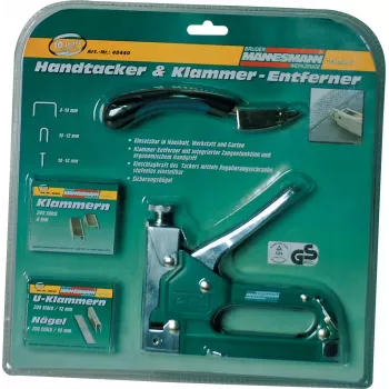 BRÜDER MANNESMANN Handtacker-set, staal, met nietverwijderaar en 200 nietjes (48440)