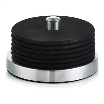 Zeller Present onderzetterset van glas, RVS/silicone, 6 cm Ø10 cm, zwart, 7-delig (27224)