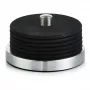 Zeller Present onderzetterset van glas, RVS/silicone, 6 cm Ø10 cm, zwart, 7-delig (27224)