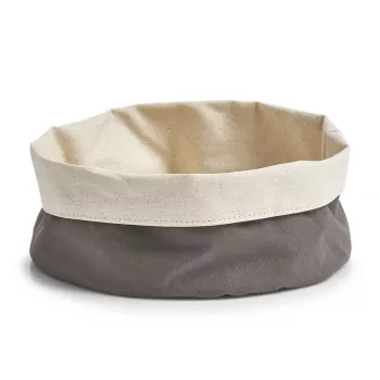 Zeller broodmand 18006 – opvouwbare stoffen mand met metalen frame, grijs, 20 x 20 x 7 cm
