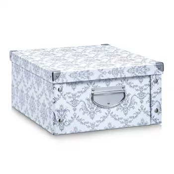 Zeller 17973 opbergbox vintage, 40 x 33 x 17 cm, karton, wit
