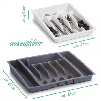 Zeller 24887 Bestekbak, kunststof, grijs