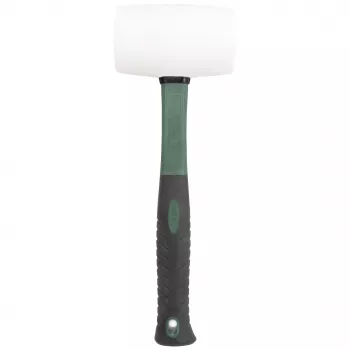 BRÜDER MANNESMANN rubberhamer 700 g, natuurrubberen kop, glasvezelsteel zwart/groen, 1 stuk (M76570)