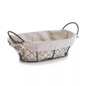 Zeller Countrystyle wilgenmand broodmand met crèmekleurige voering 18090