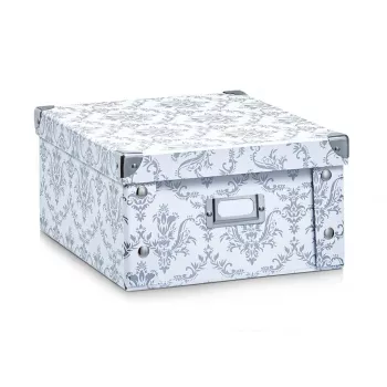 Zeller 17972 opbergbox vintage, 31 x 26 x 14 cm, karton, wit