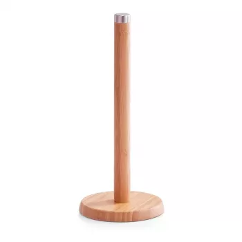 ZELLER bamboe keukenrolhouder standaard, naturel, vrijstaande papierrolhouder 25283