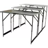 BRÜDER MANNESMANN M70113 multifunctionele klaptafel-set, 3-delig, MDF E1 tafelblad 2,7 mm, aluminium frame, zilver/grijs