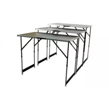 BRÜDER MANNESMANN M70113 multifunctionele klaptafel-set, 3-delig, MDF E1 tafelblad 2,7 mm, aluminium frame, zilver/grijs