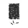 WEDO 54 201 zwarte punaises, 100 stuks, 12 mm naalddikte, 10 mm kopdiameter, transparant kunststofdoosje