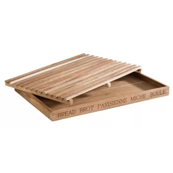 APS LETTER broodsnijplank 480x340x30 mm acaciahout met uitneembare kruimellade