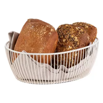 APS SVART ovale brood- en fruitschaal, wit, 240 x 190 x 80 mm, metaal, niet vaatwasbestendig 30428