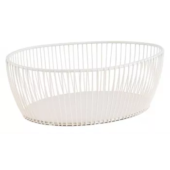 APS SVART ovale brood- en fruitschaal, wit, 240 x 190 x 80 mm, metaal, niet vaatwasbestendig 30428