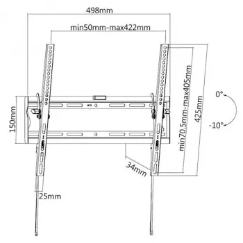 E+P kantelbare wandhouder voor 32-65 inch schermen, VESA 50x50-400x400, 35 kg, zwart WHS115 (5625415)