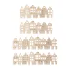 Rayher decoratieve knutselroosters natuurlijk fineerhout Noordse huizen, 4 stuks (46809505)