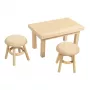 Rayher mini-wichteltafel met 2 krukjes, natuurlijk hout, 3-delige set 46819505