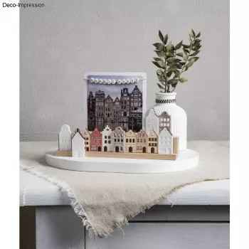Rayher decoratieve houten lat Noordse huizen, naturel, 2 stuks (46811505)