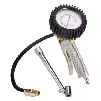 Einhell 4133110 analoge bandenspanningsmeter met manometer, 0-10 bar / 0-145 psi, aftapventiel