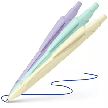 Schneider Reco Pastel balpen, blauwe inkt, 3-pack, diverse pastelkleuren 131893