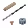 Wolfcraft 2916000 beukenhouten deuvelset 6 mm, 50 geribbelde deuvels + 4 stalen deuvelmarkeerders