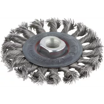 Wolfcraft 2701000 ronde borstel Ø 100 mm roestvrijstaaldraad, 1/4 inch (6,3 mm) schacht