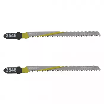 Wolfcraft 3546000 T 101 B decoupeerzaagbladen, T-schacht, HCS, 100 mm, 2-pack