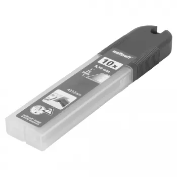 Wolfcraft afbreekmesjes 0,7x25 mm, 10 stuks, 7 segmenten per mesje, 4312000